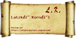 Latzkó Kornél névjegykártya