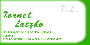kornel latzko business card